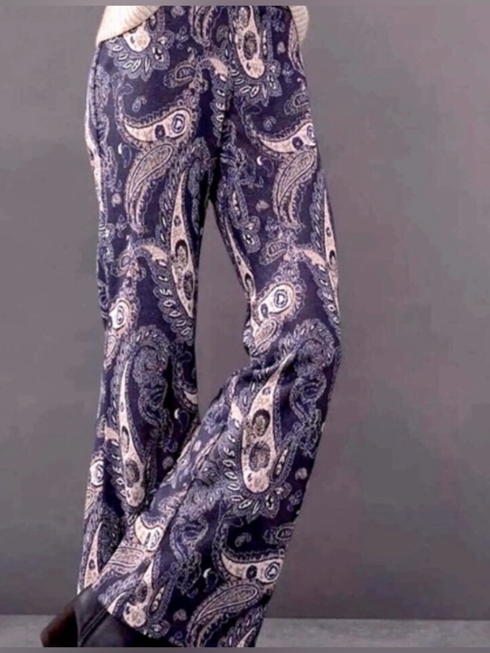 Maeve by Anthropologie Maria Paisley Metallic Flare Pants size 4